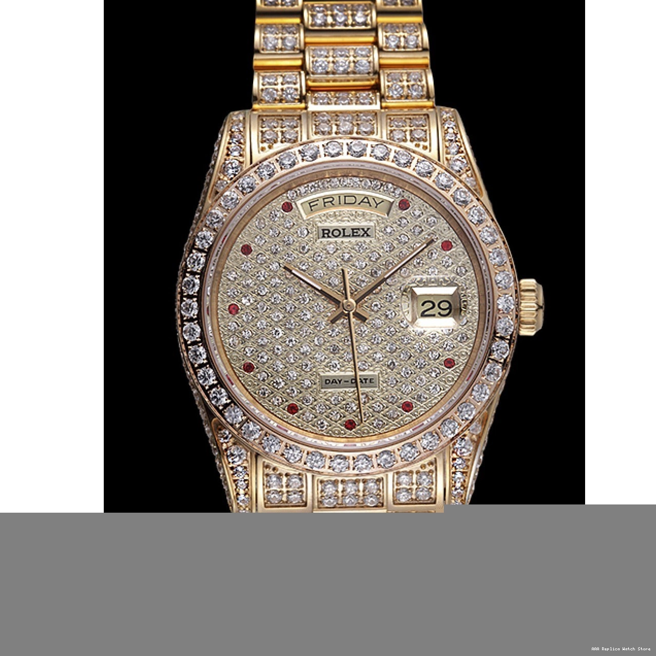 Aaa replica watch Diamonds Yellow Gold-srl185 Day-Date Swiss Rolex 621615 0724